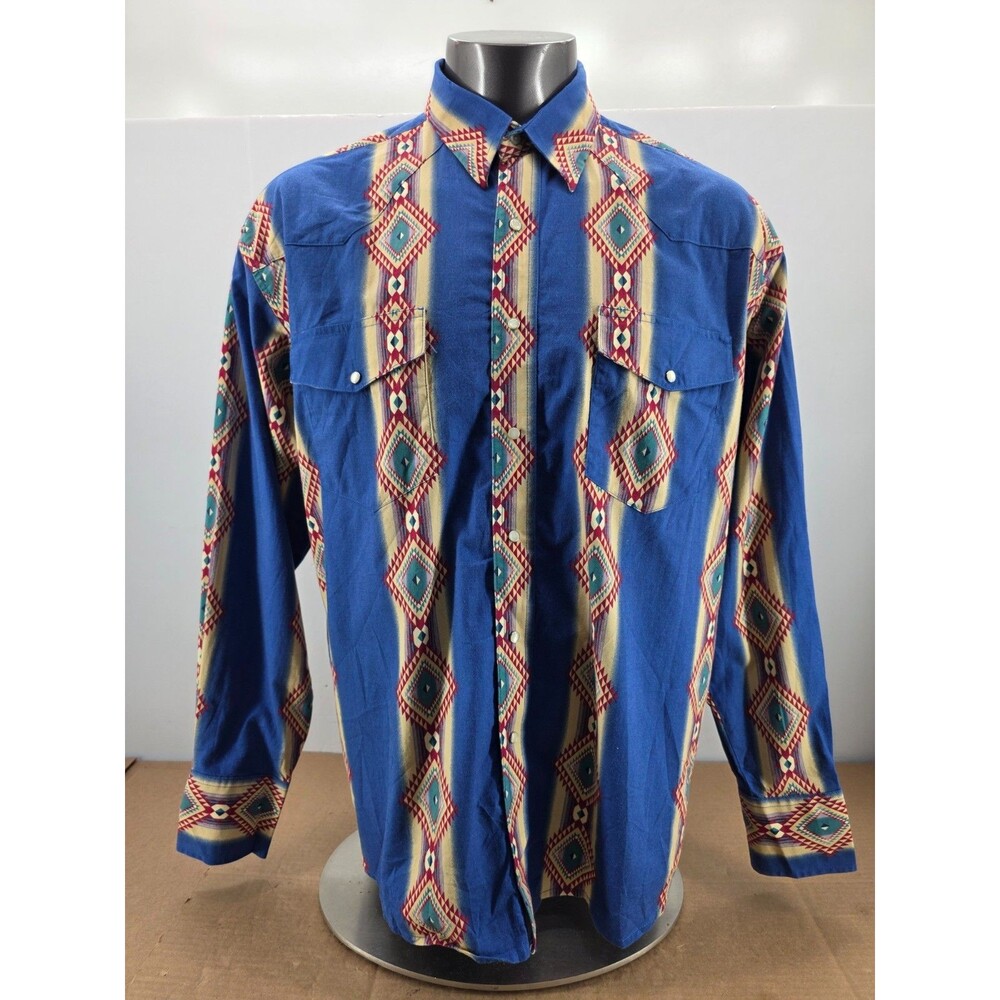 VTG Wrangler Mens  Brushpopper Rainbow Stripe X-Long  South western Cowboy Rodeo